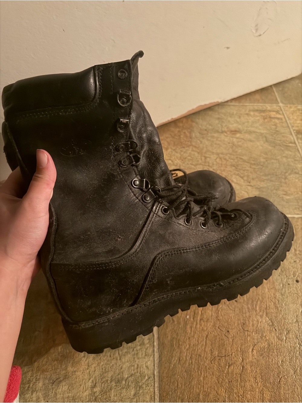 Heavy Winter boots-Classic Men's Black Leather Tactical Boots